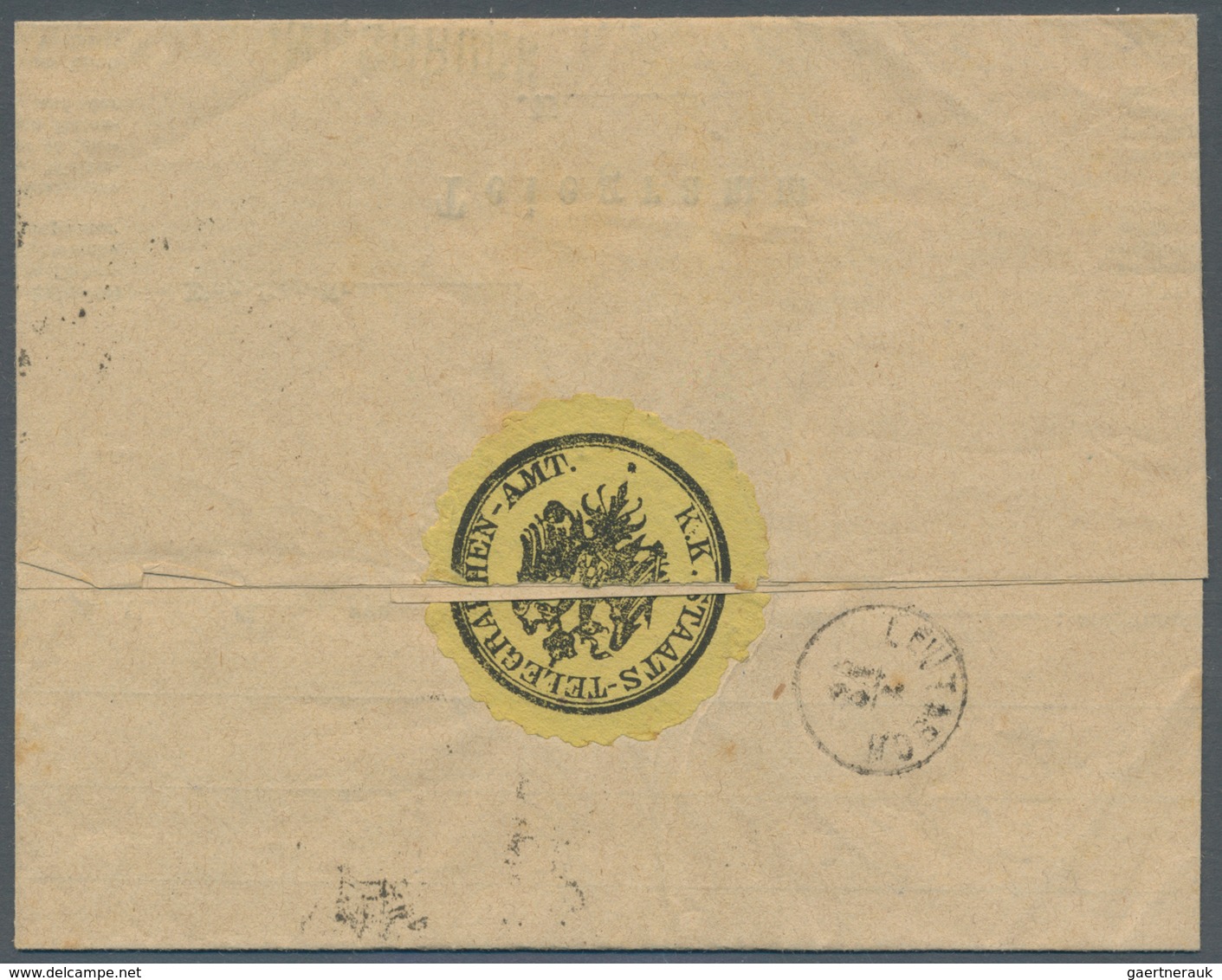 Österreich: 1863, 15 Kr Braun, Grober Druck, Tarifgerecht Auf Vollständigem Telegramm Von INNSBRUCK - Sonstige & Ohne Zuordnung