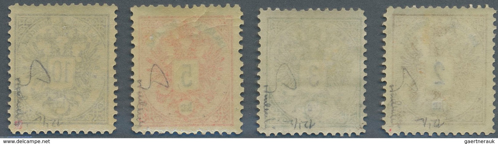Österreich: 1883, Freimarken Doppeladler, 2 Kr. Bis 10 Kr., Vier Werte In Linienzähnung 12½, Postfri - Other & Unclassified