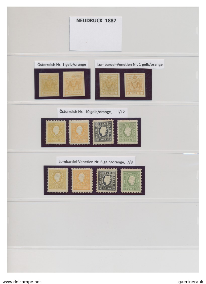 Österreich: 1866/1904, gehaltvolle Spezial-Sammlung der klassischen AMTLICHEN NEUDRUCKE mit insgesam