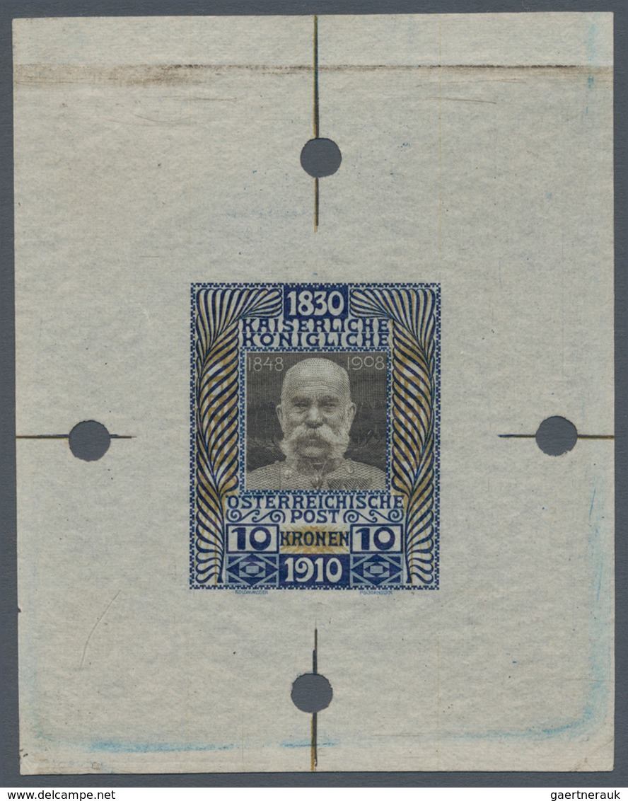 Österreich: 1910, Jubiläumsausgabe, 1 H. bis 10 Kr., komplette Serie von 17 Werten je als Einzelabzu