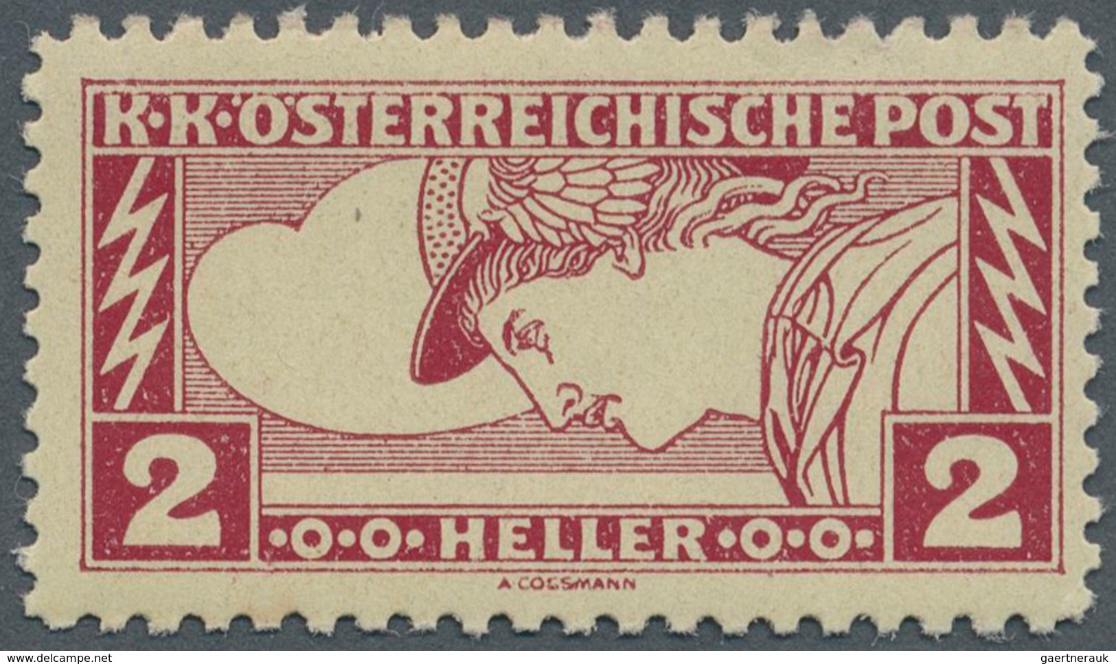 Österreich: 1917, Eilmarken 2 H. Schwarzrotkarmin, Linienmischzähnung 11½:12½ (oben Rechts Kl. Kniff - Other & Unclassified