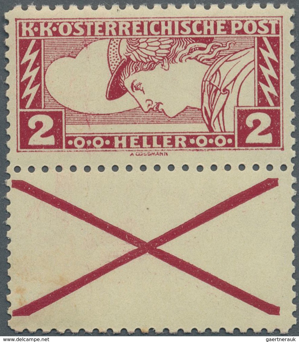 Österreich: 1917, Eilmarken 2 H. Schwarzrotkarmin, Linienmischzähnung 11½:12½ Mit Unten Anhängendem - Other & Unclassified