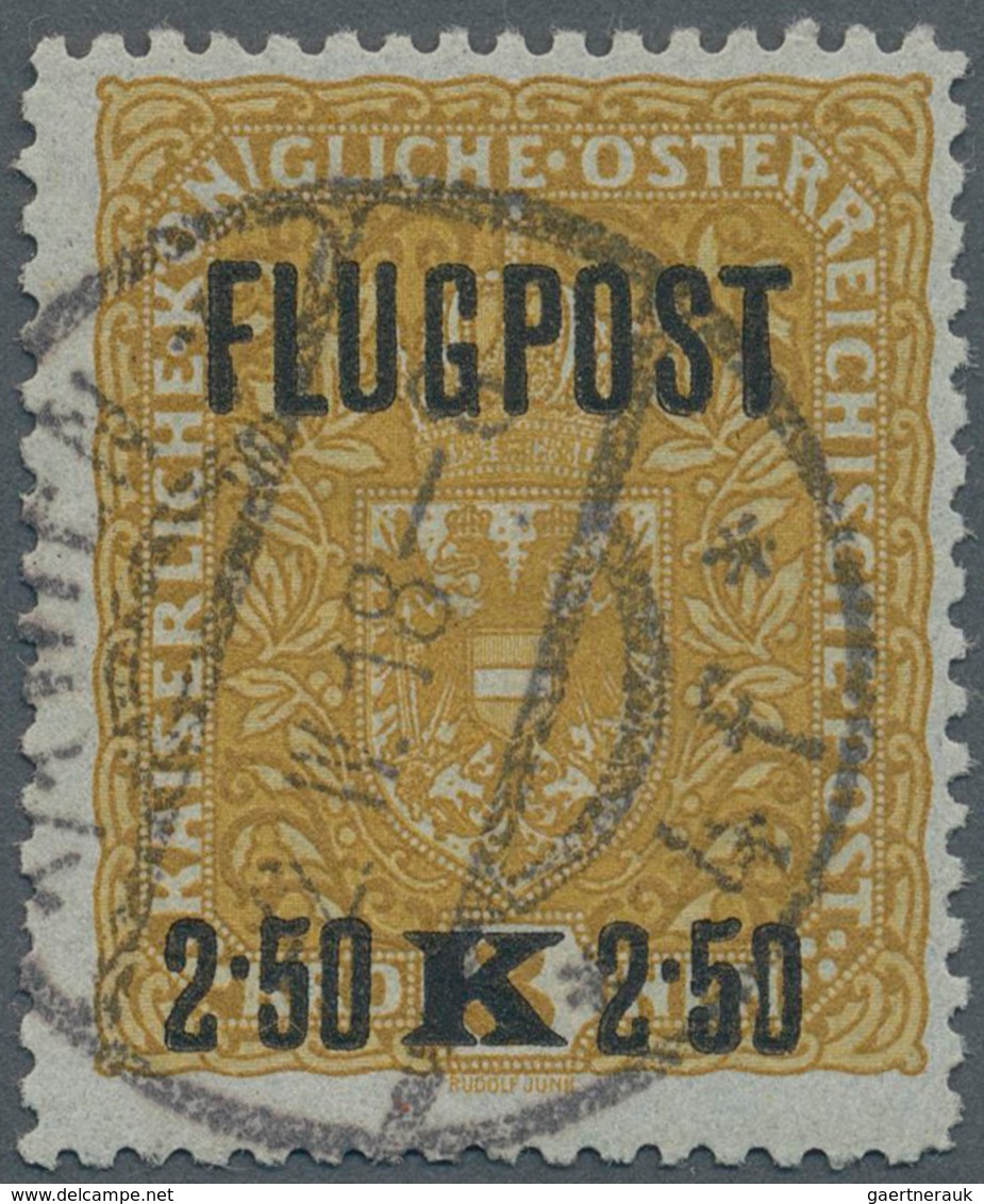 Österreich: 1918, Flugpost, 2.50 Kr. Auf 3 Kr. Dunkelocker/schwarz, Graues Papier, Format 25:30 Mm, - Sonstige & Ohne Zuordnung