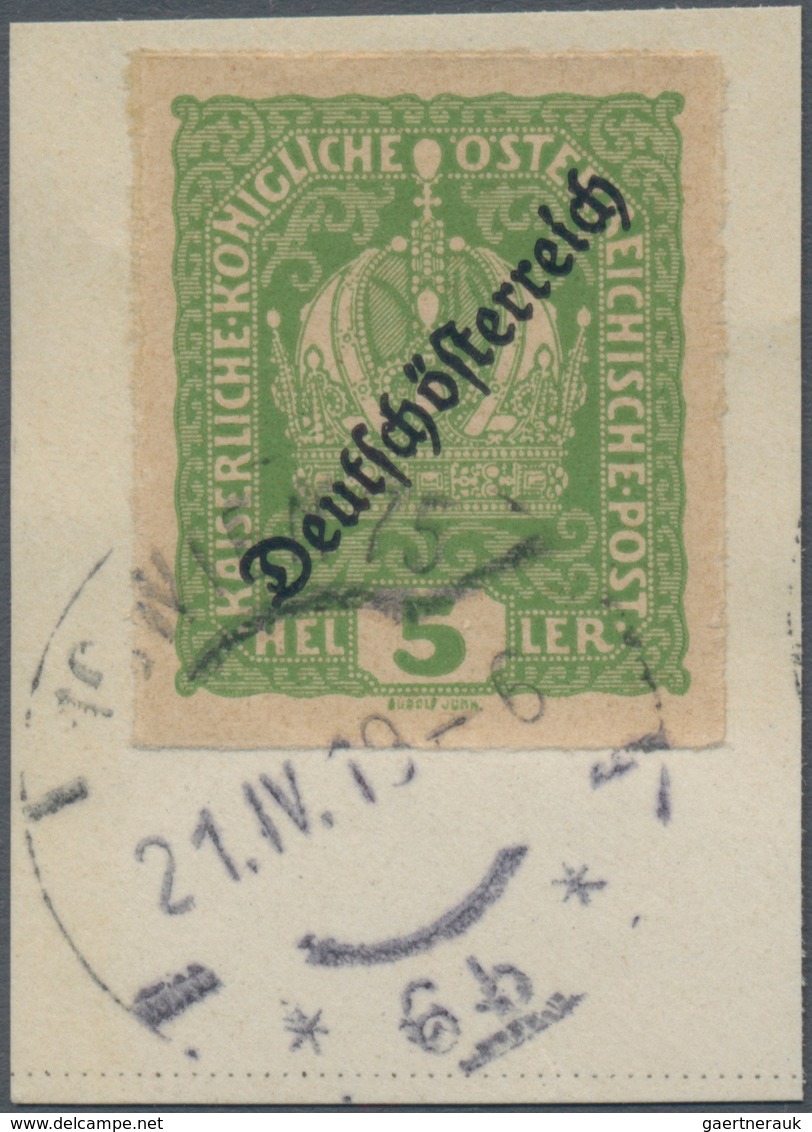 Österreich: 1918, Aufdrucke "Deutschösterreich", Alle Neun Bekannten Ungezähnten Marken Je Einzeln A - Sonstige & Ohne Zuordnung