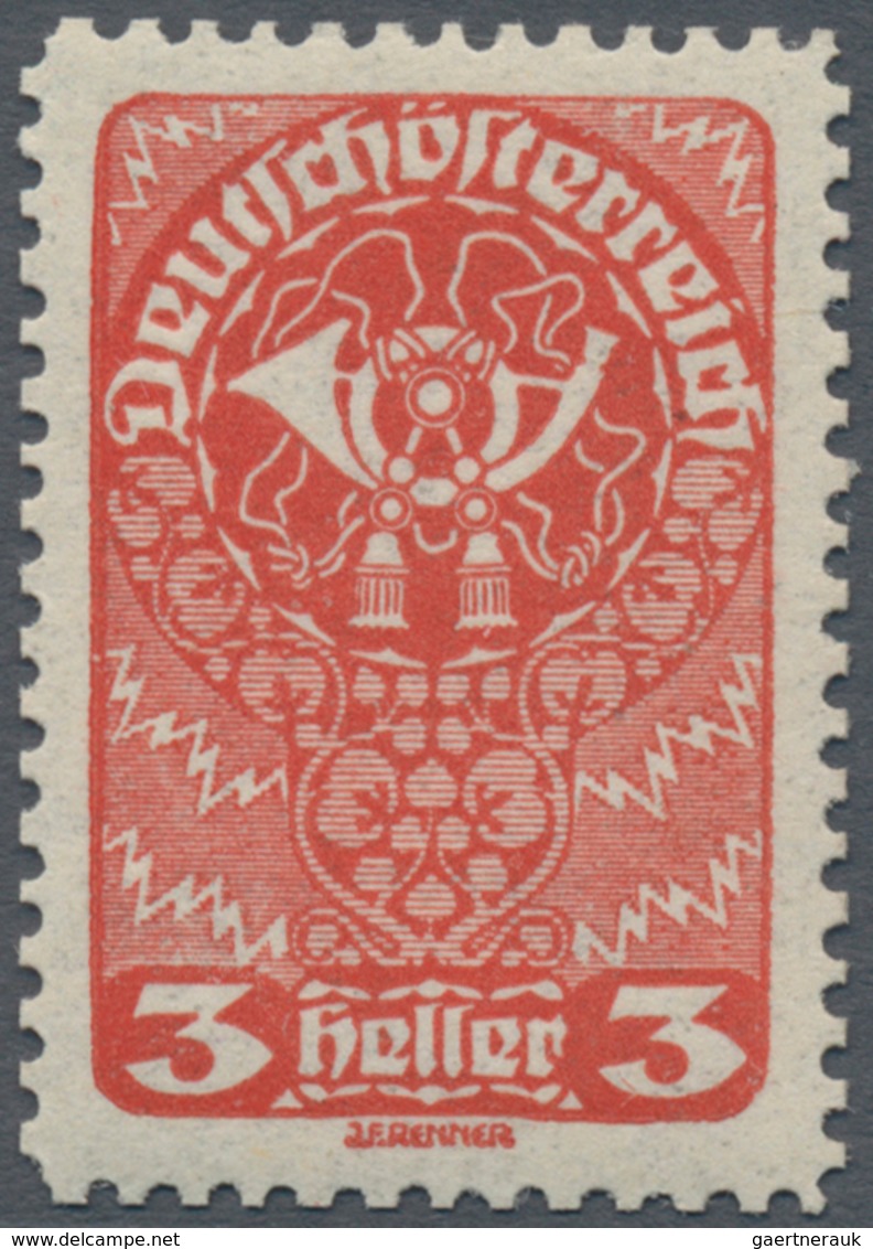 Österreich: 1919/1920, Freimarken, 3 H., Drei Verschiedene Farbproben In Abweichenden Farben Und Mit - Other & Unclassified