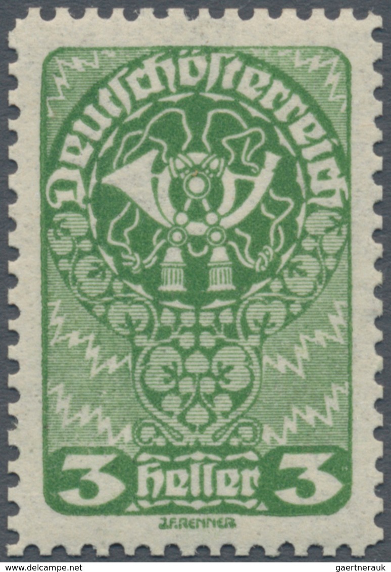 Österreich: 1919/1920, Freimarken, 3 H., Drei Verschiedene Farbproben In Abweichenden Farben Und Mit - Other & Unclassified