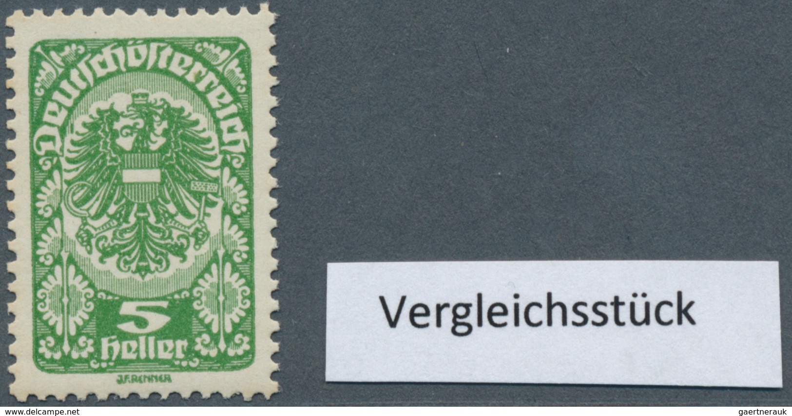 Österreich: 1919/1920, Freimarken, 5 H. Als Farbprobe In Ockerbraun Und Mit Linienzähnung, Auf Ungum - Sonstige & Ohne Zuordnung
