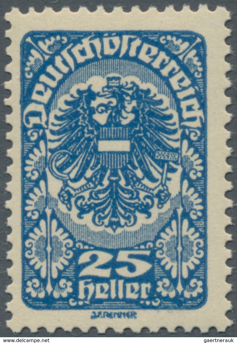 Österreich: 1919, Freimarke 25 Heller In Seltener C-Farbe Schwärzlichultramarin/tiefblau Einwandfrei - Sonstige & Ohne Zuordnung