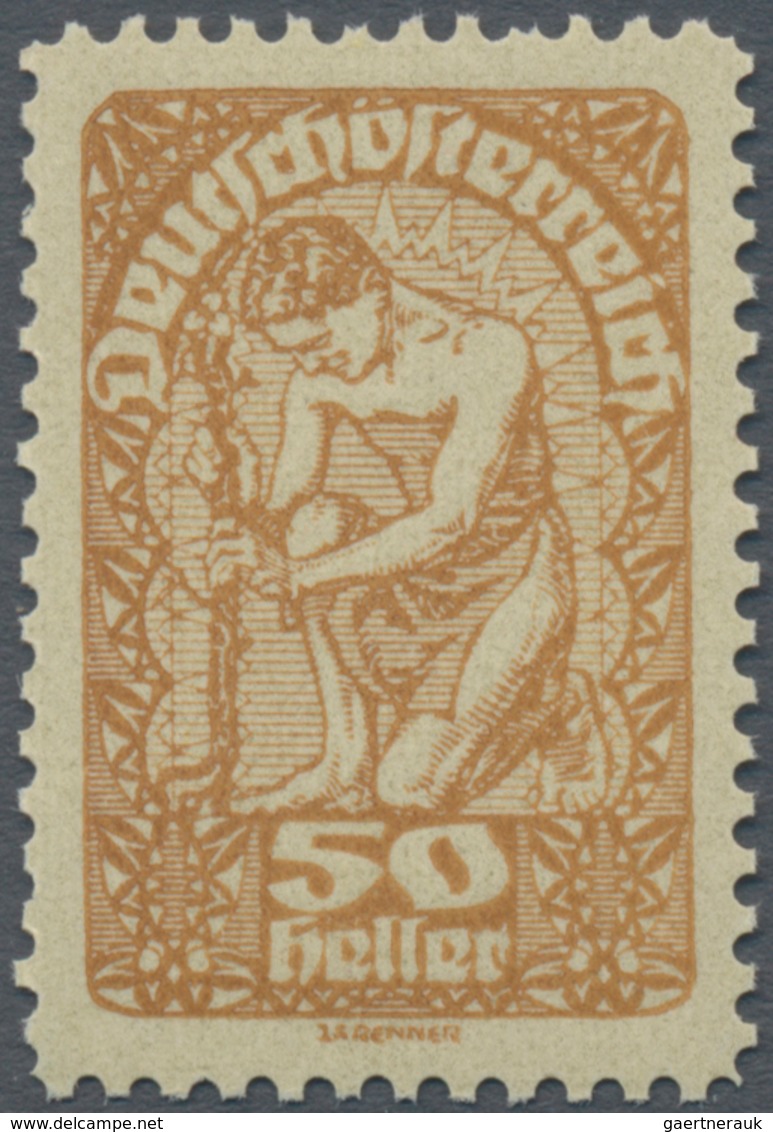Österreich: 1919/1920, Freimarken, 50 H., Drei Verschiedene Farbproben In Abweichenden Farben Ockerb - Sonstige & Ohne Zuordnung
