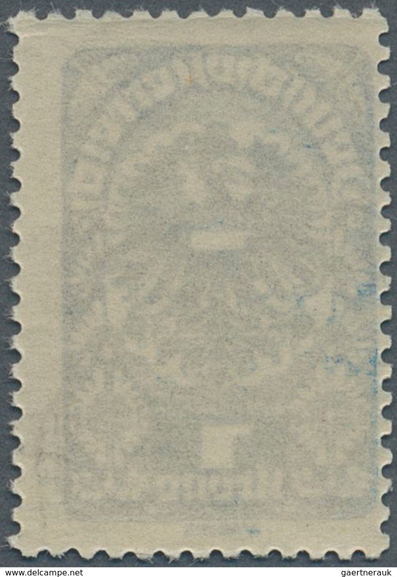Österreich: 1919/1920, Freimarken, 1 Kr. Schwärzlichultramarin, Postfrisch, Zarte Fingerspuren, Foto - Other & Unclassified