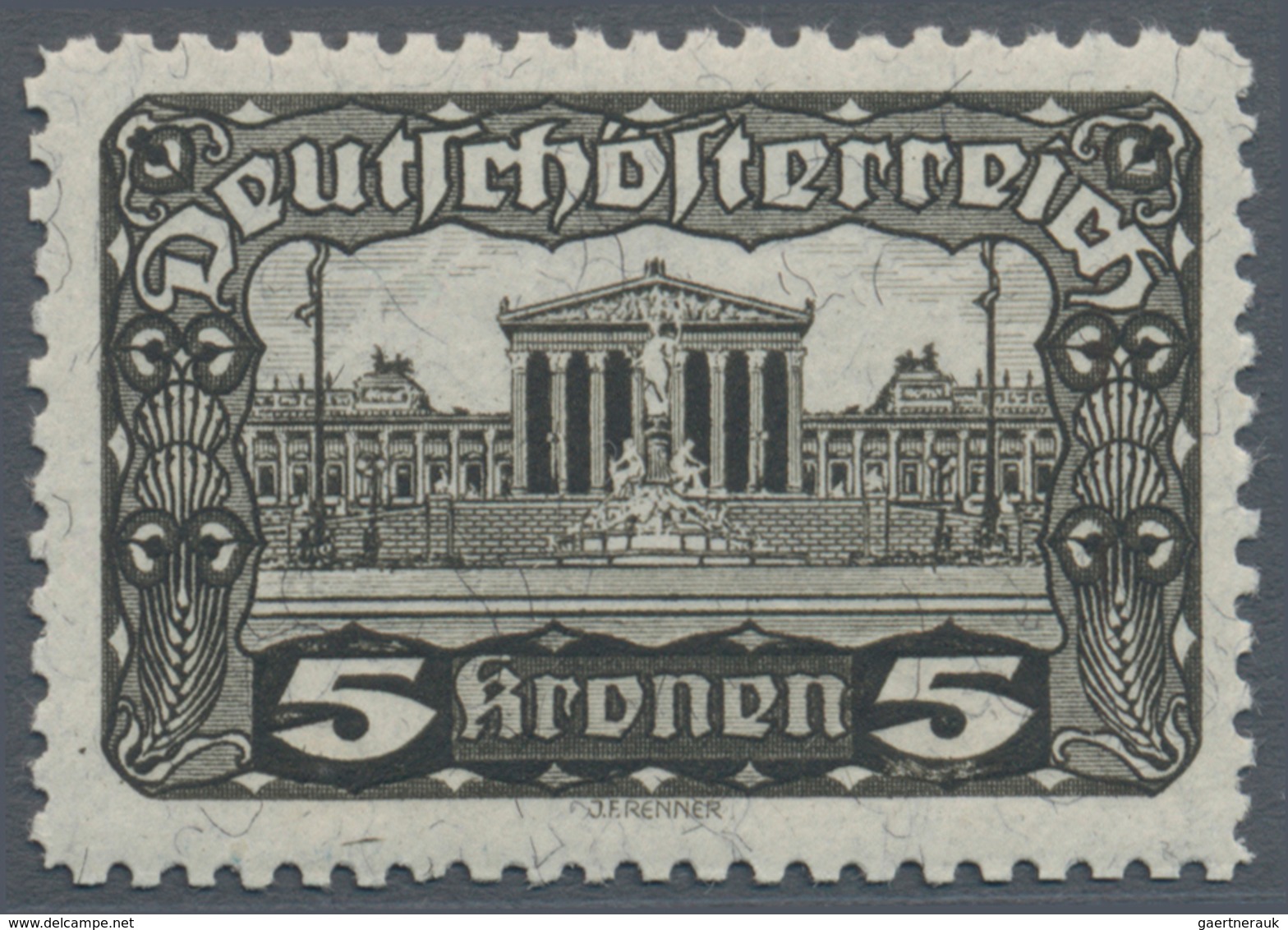 Österreich: 1919/1921, Freimarken "Parlamentsgebäude", Alle Acht Werte In Linienzähnung 11½, Postfri - Sonstige & Ohne Zuordnung