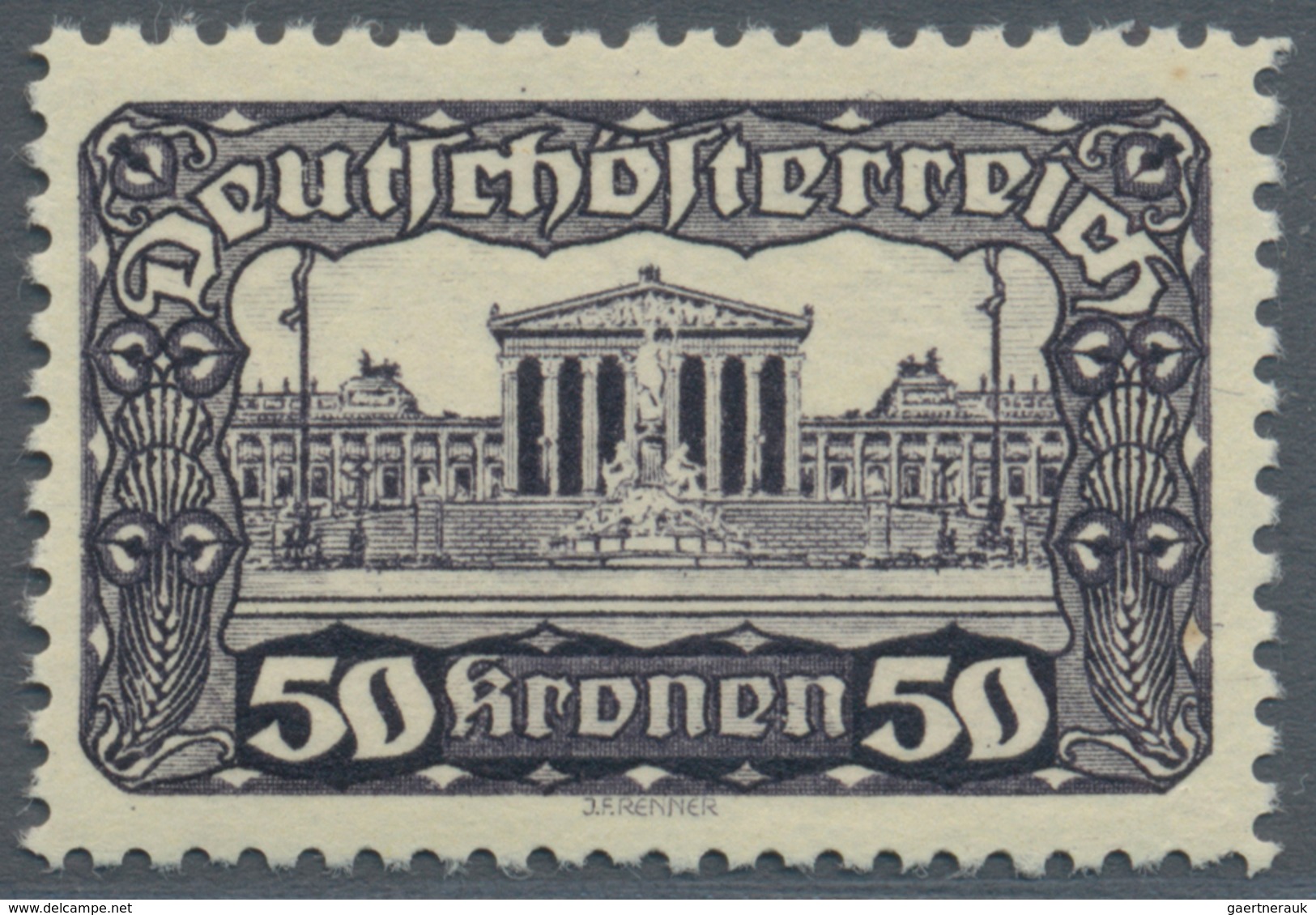 Österreich: 1919/1921, Freimarken "Parlamentsgebäude", alle acht Werte in Linienzähnung 11½, postfri