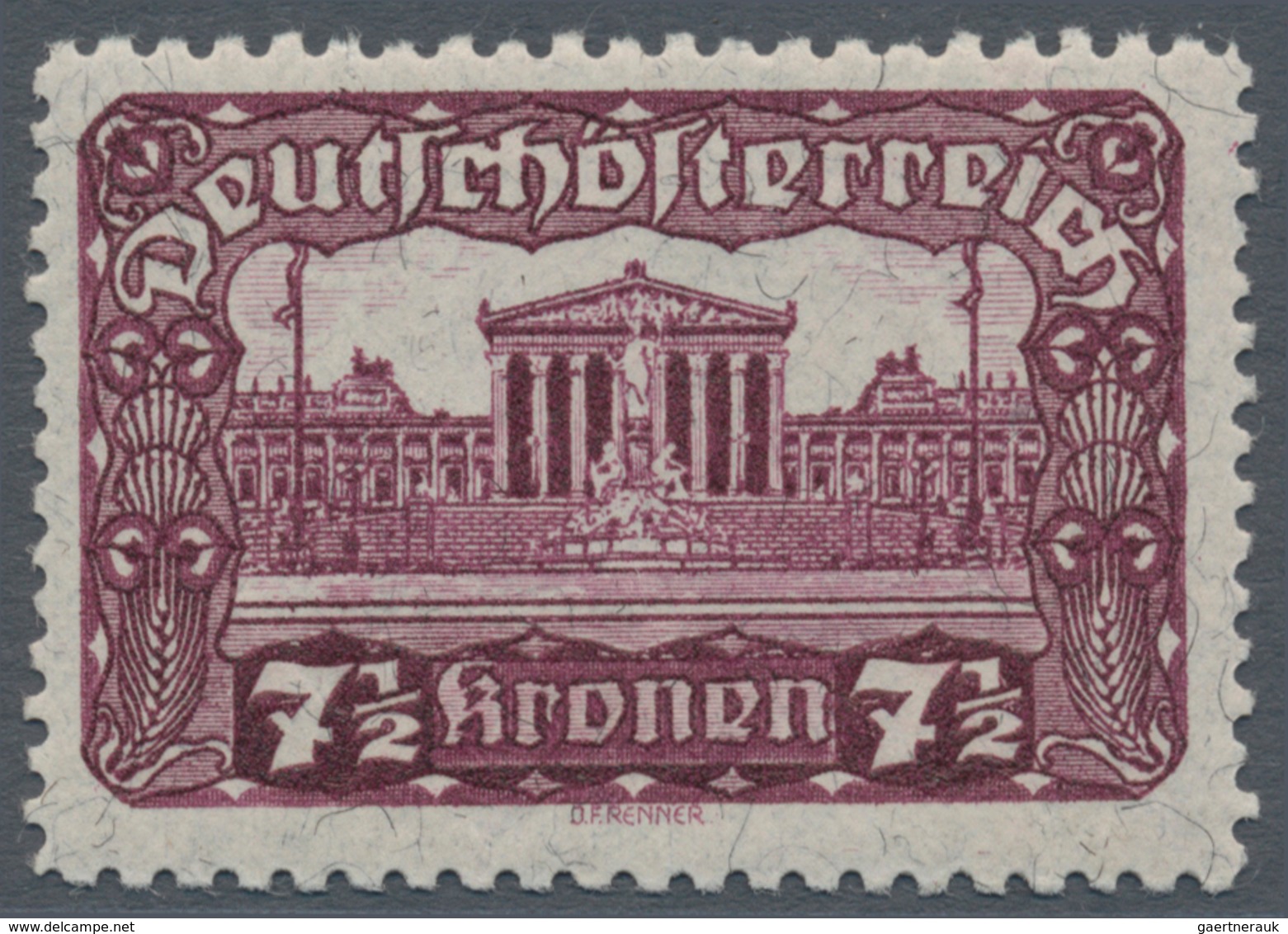 Österreich: 1919/1921, Freimarken "Parlamentsgebäude", 5 Kr., 7½ Kr. Und 10 Kr., Drei Werte In Linie - Sonstige & Ohne Zuordnung