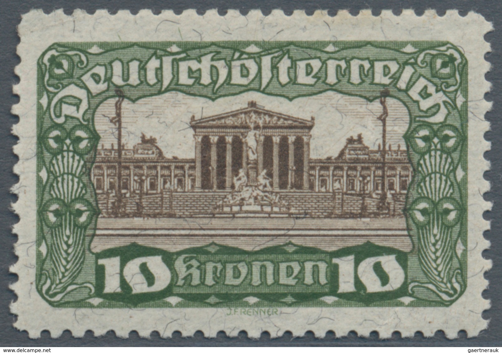 Österreich: 1919/1921, Freimarken "Parlamentsgebäude", 5 Kr., 7½ Kr. Und 10 Kr., Drei Werte In Linie - Sonstige & Ohne Zuordnung