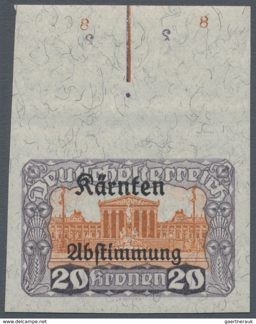 Österreich: 1920, Volksabstimmung Kärnten, 2½ Kr. Bis 20 Kr., Partie Von 53 Werten (ein Wert 7½ Kr. - Sonstige & Ohne Zuordnung