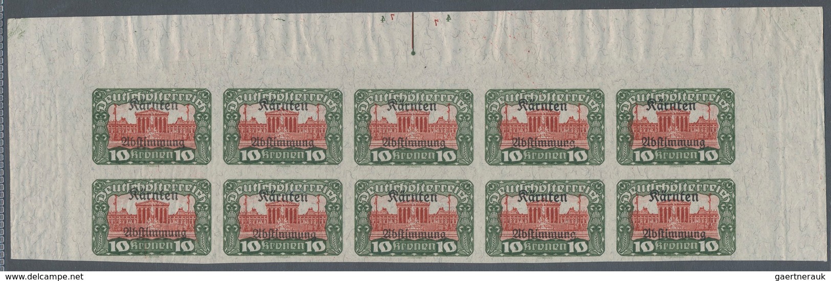 Österreich: 1920, Volksabstimmung Kärnten, 2½ Kr. bis 20 Kr., Partie von 53 Werten (ein Wert 7½ Kr.