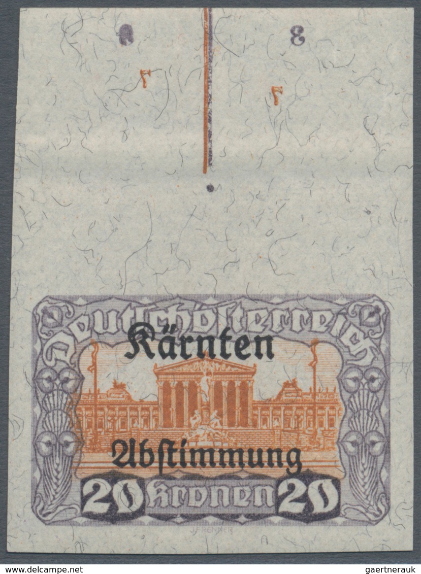 Österreich: 1920, Volksabstimmung Kärnten, 2½ Kr. bis 20 Kr., Partie von 53 Werten (ein Wert 7½ Kr.