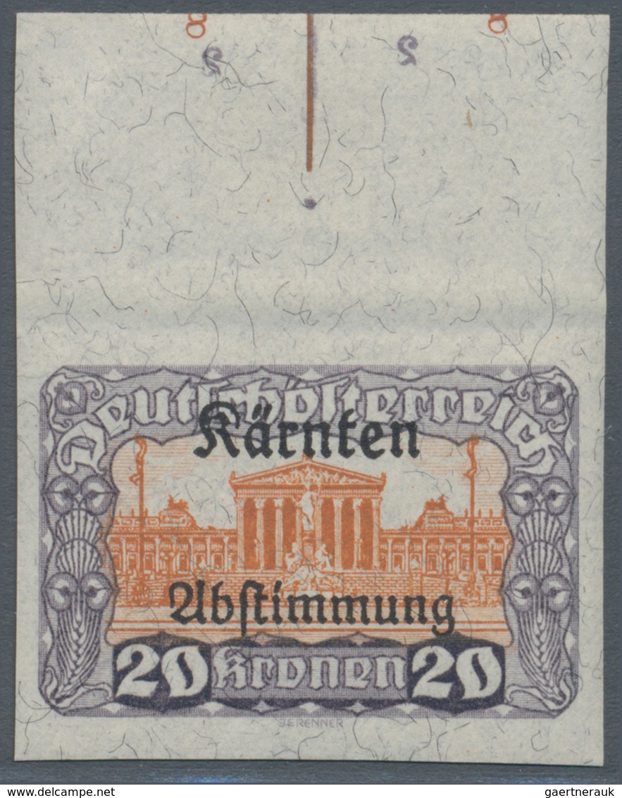 Österreich: 1920, Volksabstimmung Kärnten, 2½ Kr. bis 20 Kr., Partie von 53 Werten (ein Wert 7½ Kr.