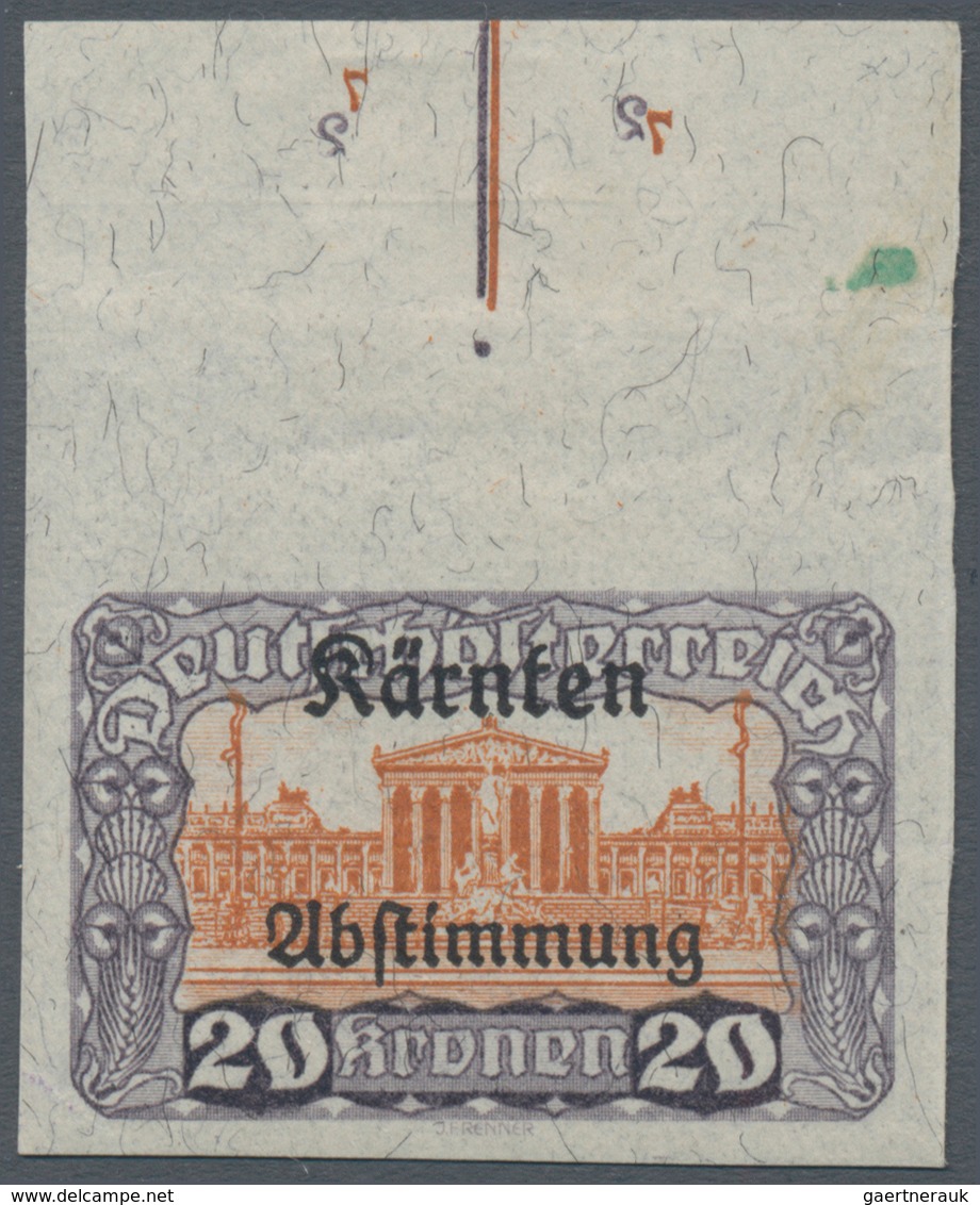 Österreich: 1920, Volksabstimmung Kärnten, 2½ Kr. bis 20 Kr., Partie von 53 Werten (ein Wert 7½ Kr.