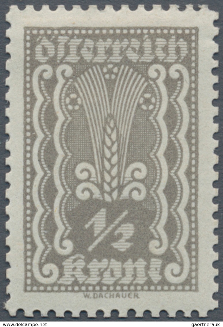 Österreich: 1922, Freimarken, 1½ Kr., Sieben Verschiedene Farbproben In Abweichenden Farben Und Mit - Sonstige & Ohne Zuordnung