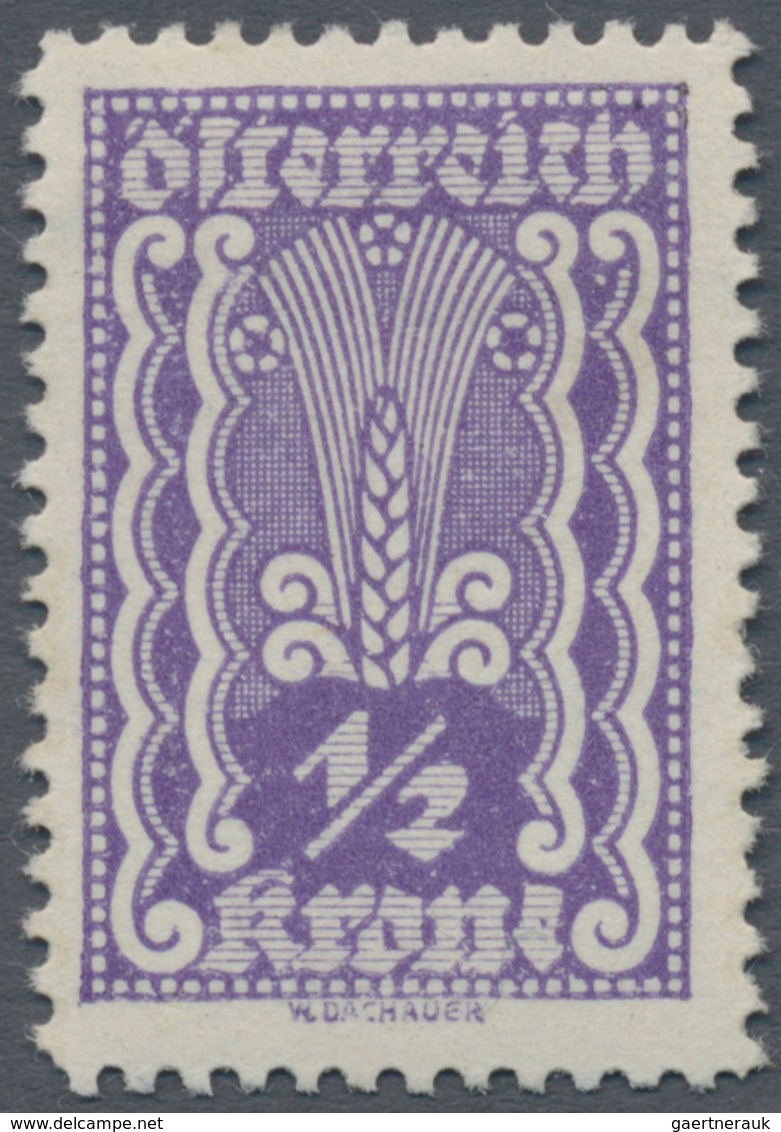 Österreich: 1922, Freimarken, 1½ Kr., Sieben Verschiedene Farbproben In Abweichenden Farben Und Mit - Other & Unclassified
