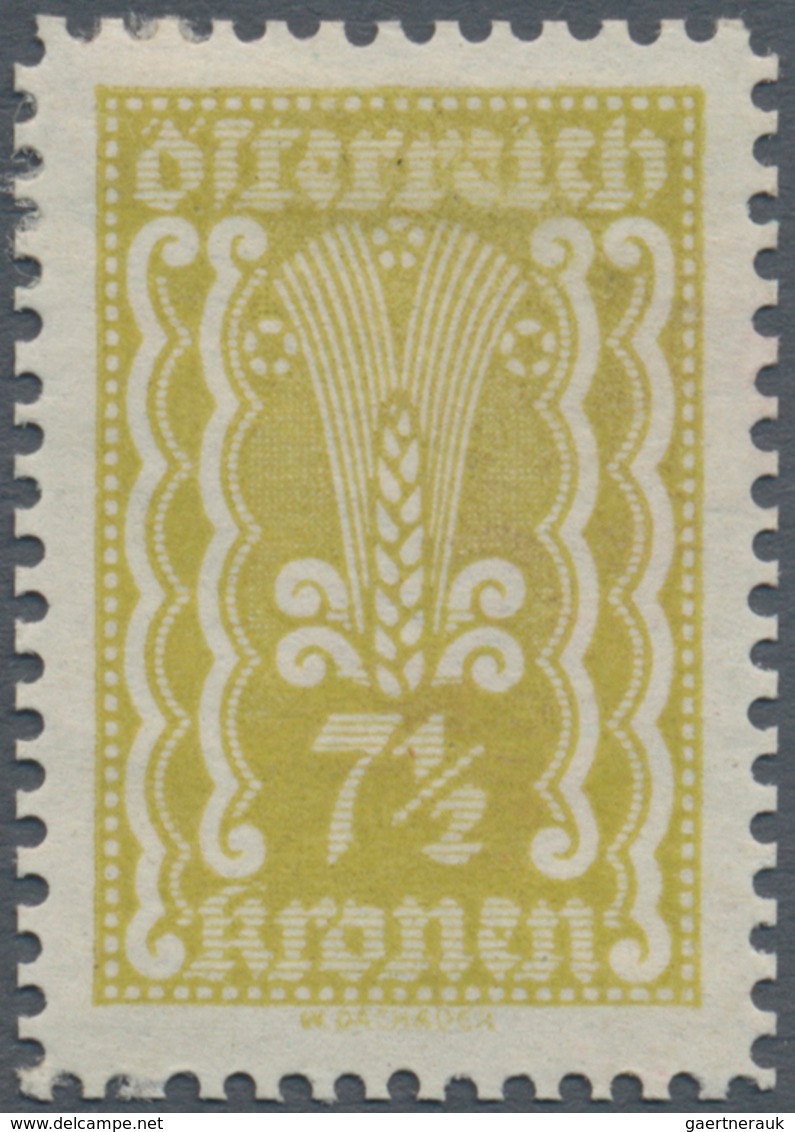Österreich: 1922, Freimarken, 7½ Kr., Vier Verschiedene Farbproben In Abweichenden Farben Und Mit Li - Sonstige & Ohne Zuordnung