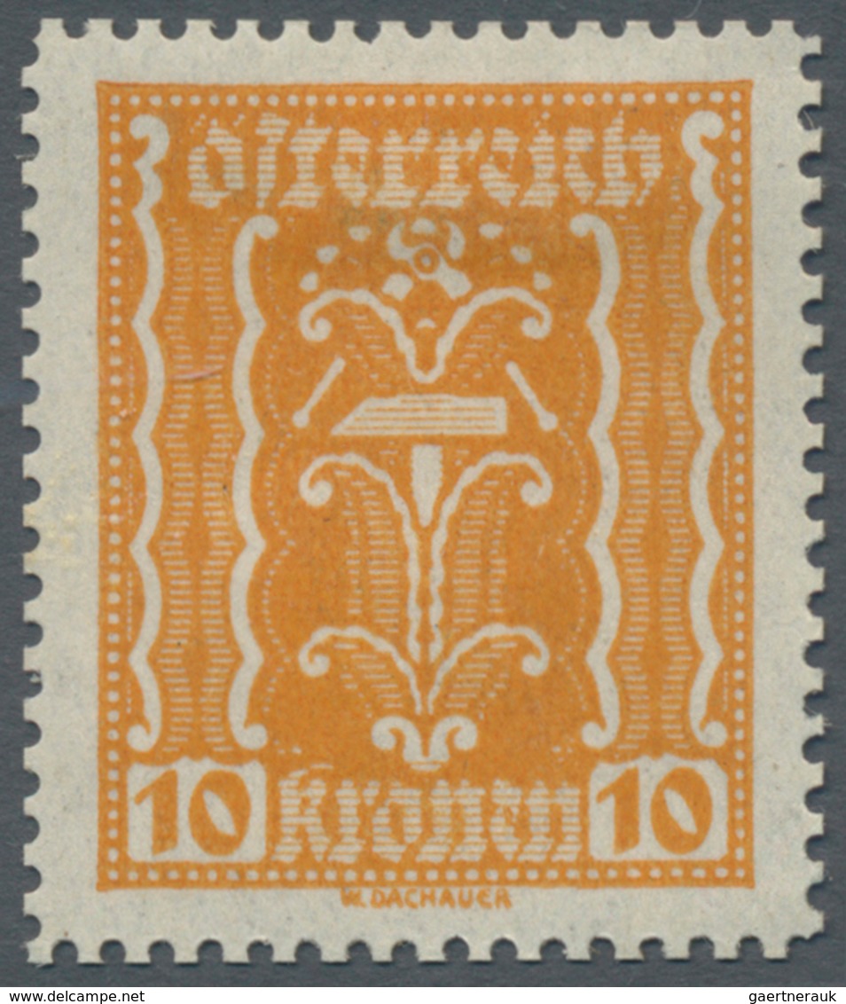 Österreich: 1922. Freimarken Landwirtschaft, Gewerbe, Industrie. 4 Werte zu 10 Kronen, 3 Werte zu 50