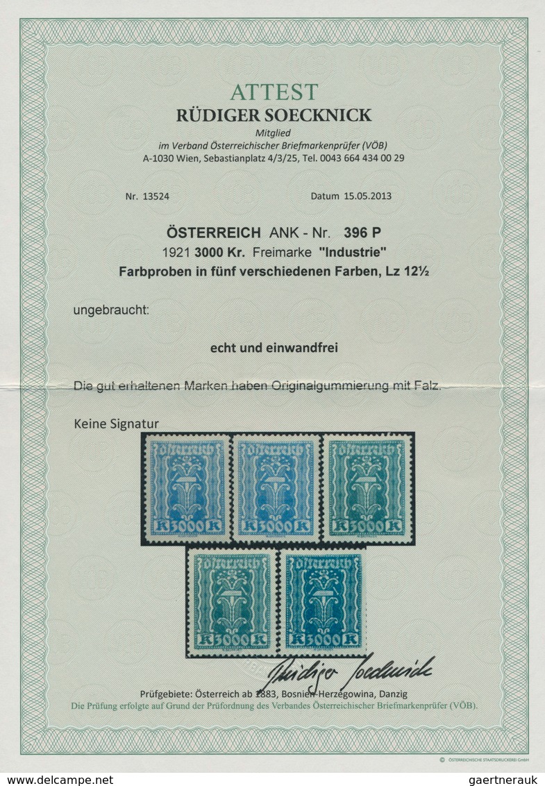 Österreich: 1922. Freimarken Landwirtschaft, Gewerbe, Industrie. 4 Werte zu 10 Kronen, 3 Werte zu 50
