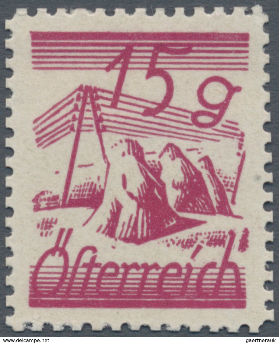Österreich: 1925, Freimarken, 15 Gr. Als Farbprobe In Karminlila Auf Ungummiertem Papier. Fotoattest - Other & Unclassified