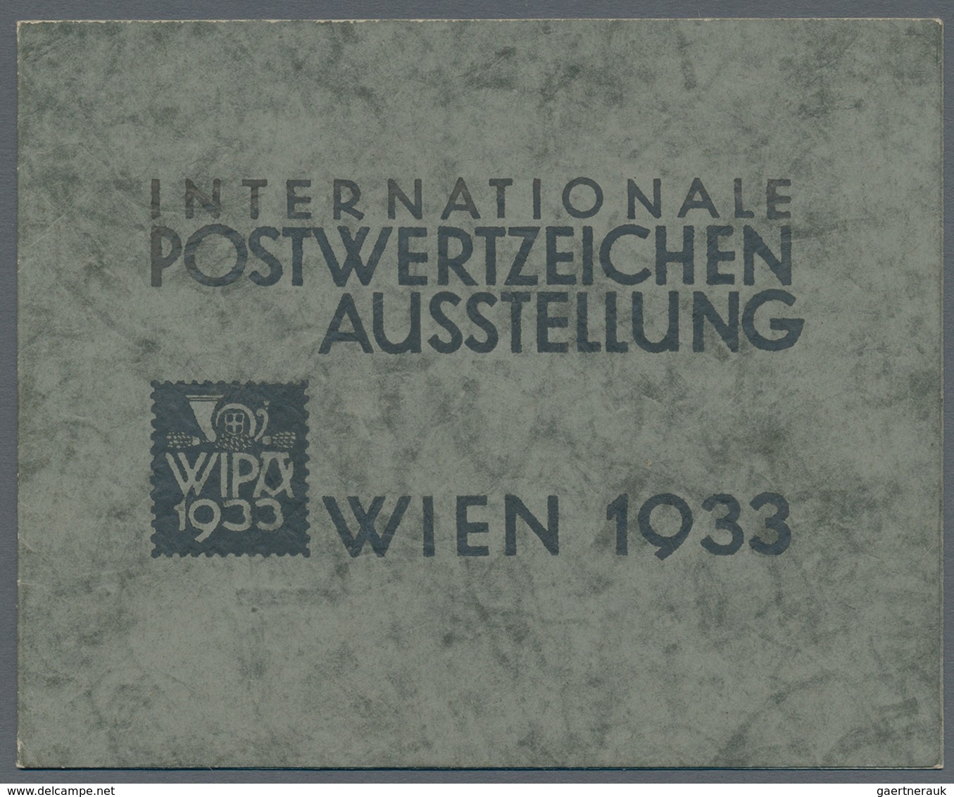 Österreich: 1933, Wipa-Block Formatverkleinert, Ungebraucht Mit Originalgummi Und Haftspur Oben, Rec - Other & Unclassified