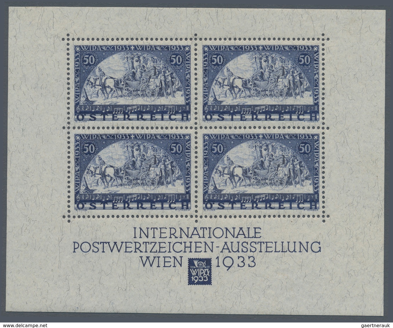 Österreich: 1933, Wipa-Block In Den Orginalmaßen, Farbfrisch, Ungebraucht Mit Originalgummi Und übli - Sonstige & Ohne Zuordnung