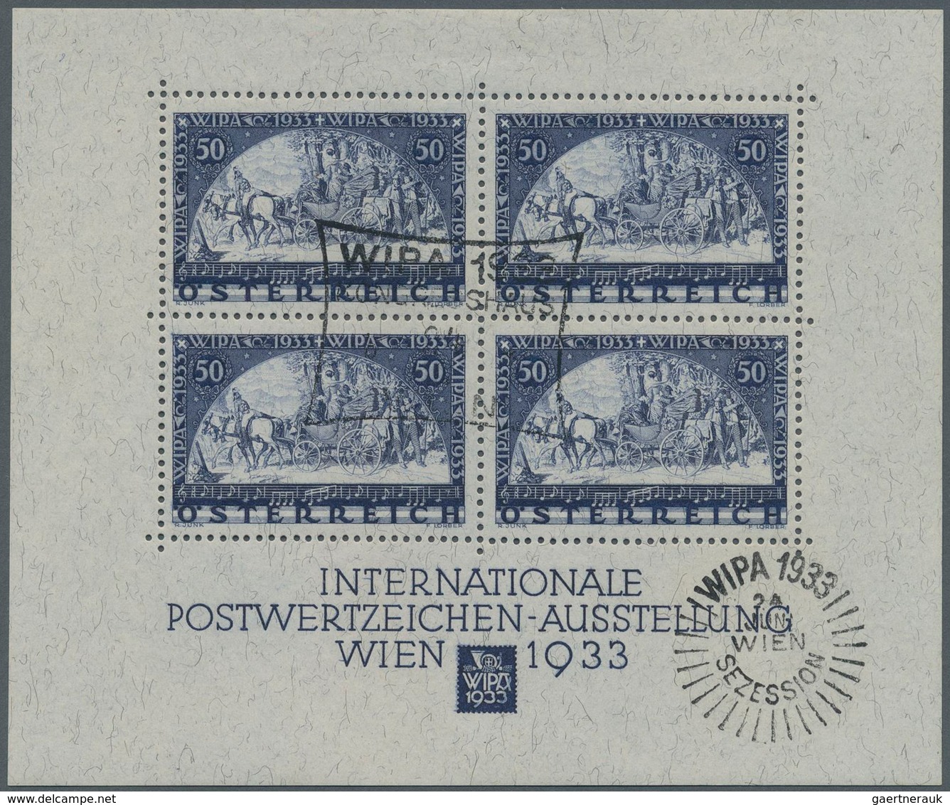 Österreich: 1933, Wipa-Block In Den Originalmaßen, Sauber Entwertet Mit Beiden SST. - Sonstige & Ohne Zuordnung