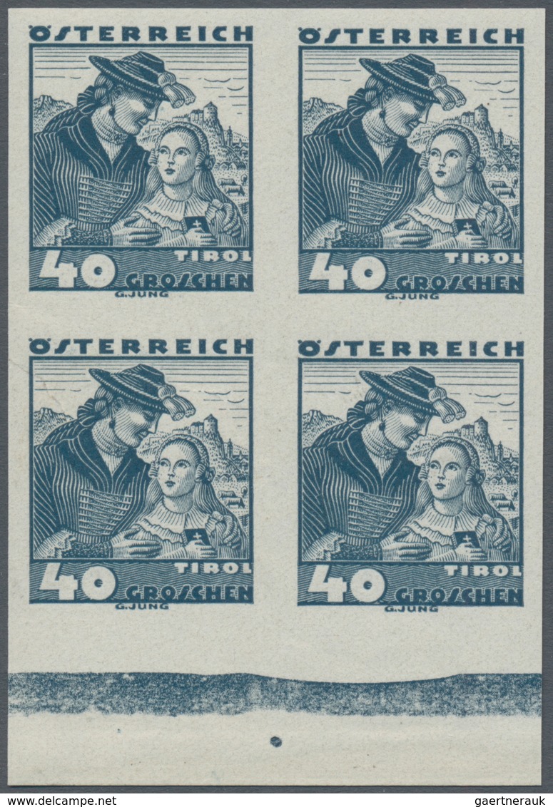 Österreich: 1934, Freimarken Trachten, 1 Gr. Bis 1 Sch., 15 Verschiedene Werte Je In Rand-4er-Blocks - Sonstige & Ohne Zuordnung