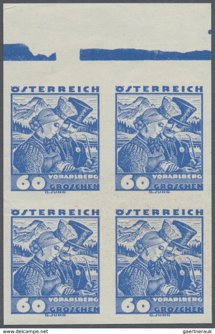 Österreich: 1934, Freimarken Trachten, 1 Gr. Bis 1 Sch., 15 Verschiedene Werte Je In Rand-4er-Blocks - Autres & Non Classés