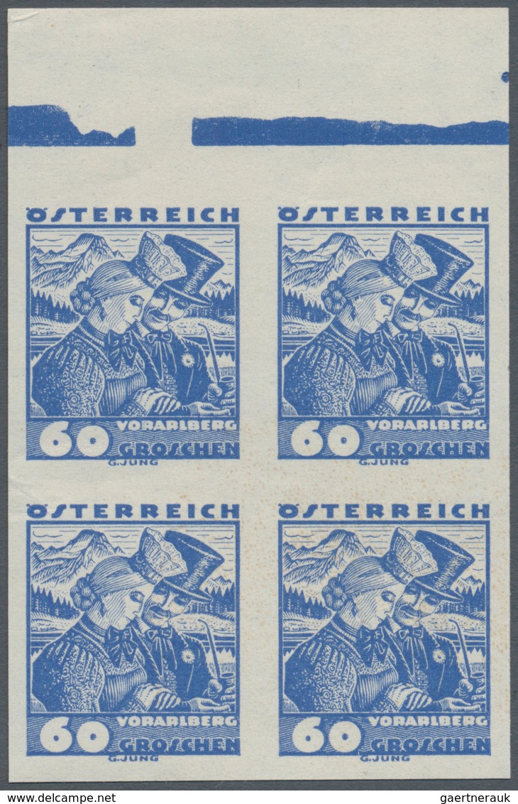 Österreich: 1934, Freimarken Trachten, 1 Gr. Bis 1 Sch., 15 Verschiedene Werte Je In Rand-4er-Blocks - Sonstige & Ohne Zuordnung