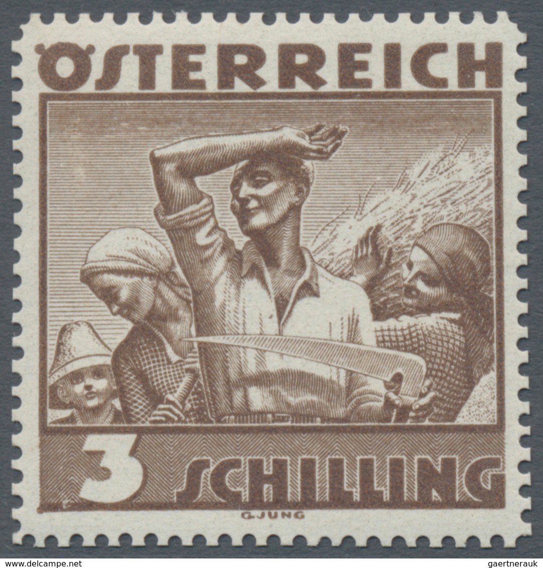 Österreich: 1934, Freimarken "Trachten", 3 Sch. "Ländliche Arbeit", Acht Gezähnte Buchdruck-Probedru - Sonstige & Ohne Zuordnung