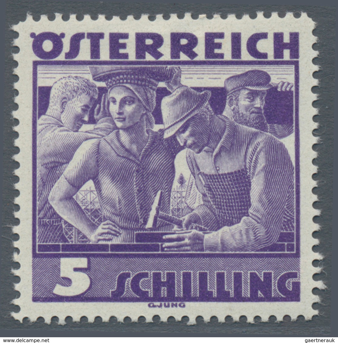 Österreich: 1934, Freimarken "Trachten", 5 Sch. "Städtische Arbeit", Sechs Gezähnte Buchdruck-Probed - Other & Unclassified