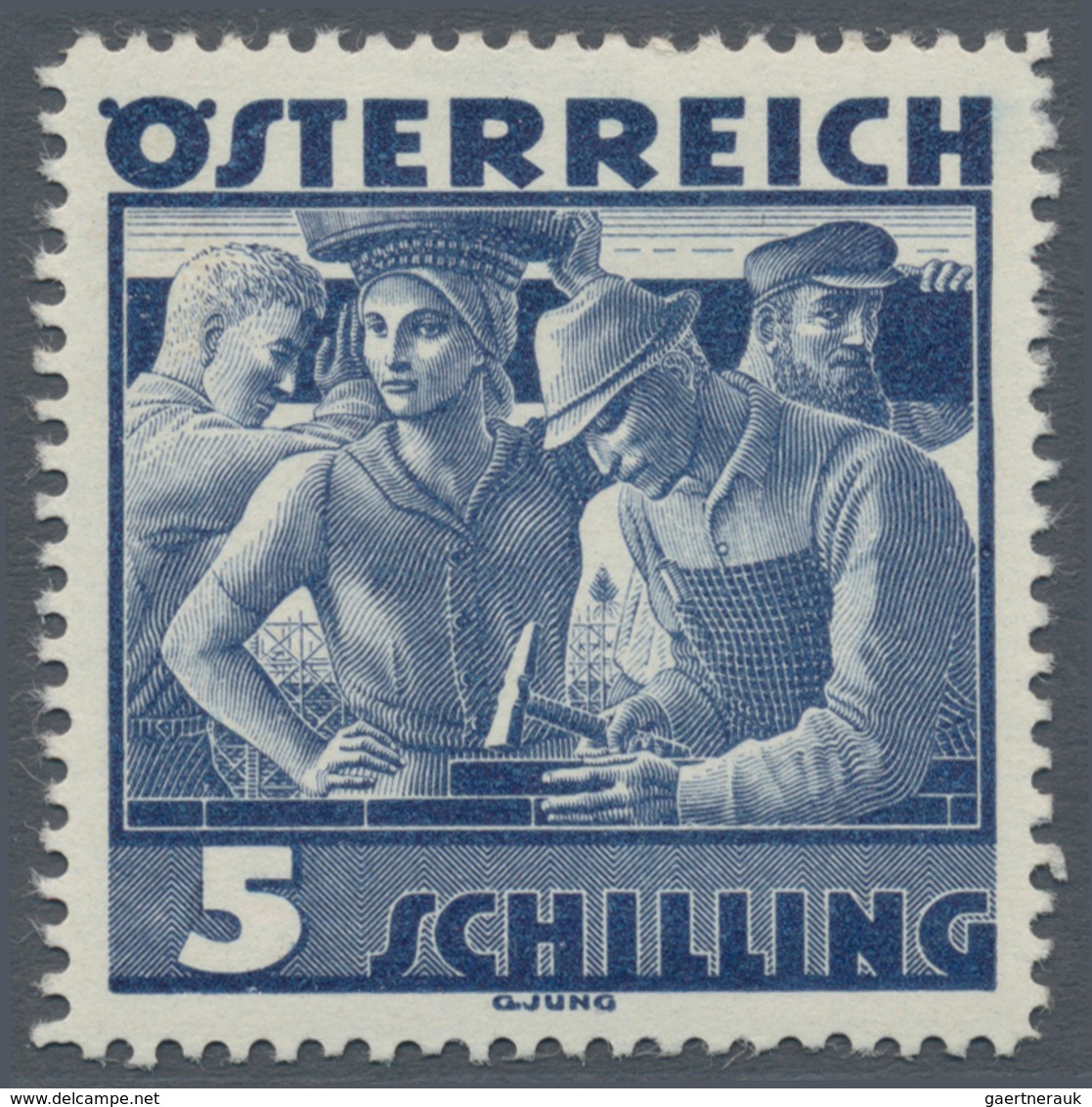 Österreich: 1934, Freimarken "Trachten", 5 Sch. "Städtische Arbeit", Sechs Gezähnte Buchdruck-Probed - Other & Unclassified