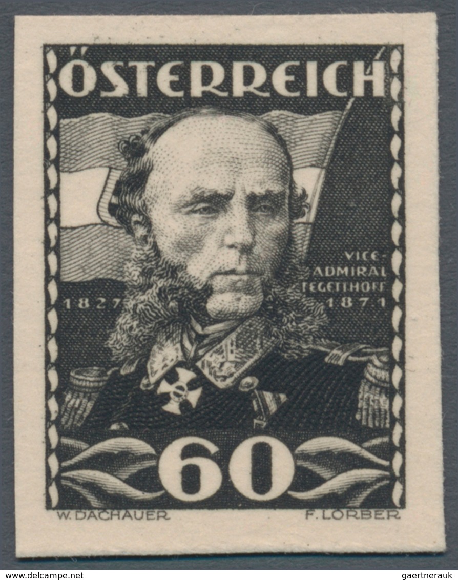 Österreich: 1935, Heerführer, Komplette Serie Als Geschnittene Probedrucke In Schwarz Auf Kartonpapi - Sonstige & Ohne Zuordnung