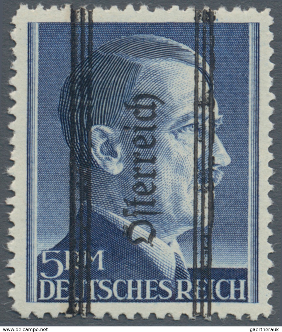 Österreich: 1945, Grazer Aufdruck, 1 RM Bis 5 RM, Komplette Serie Mit Magerem Aufdruck, Postfrisch, - Other & Unclassified