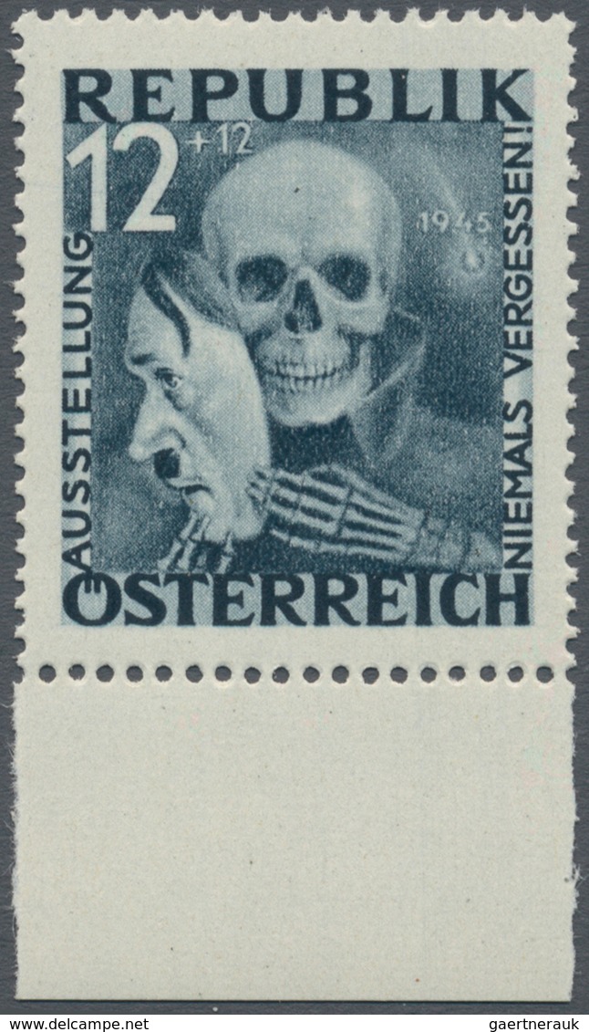 Österreich: 1946, Antifaschistische Austellung "Niemals Vergessen", Die Beiden Unverausgabten Werte - Other & Unclassified