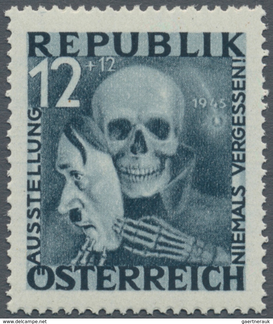 Österreich: 1946, Antifaschistische Austellung "Niemals Vergessen", Die Beiden Unverausgabten Werte - Sonstige & Ohne Zuordnung