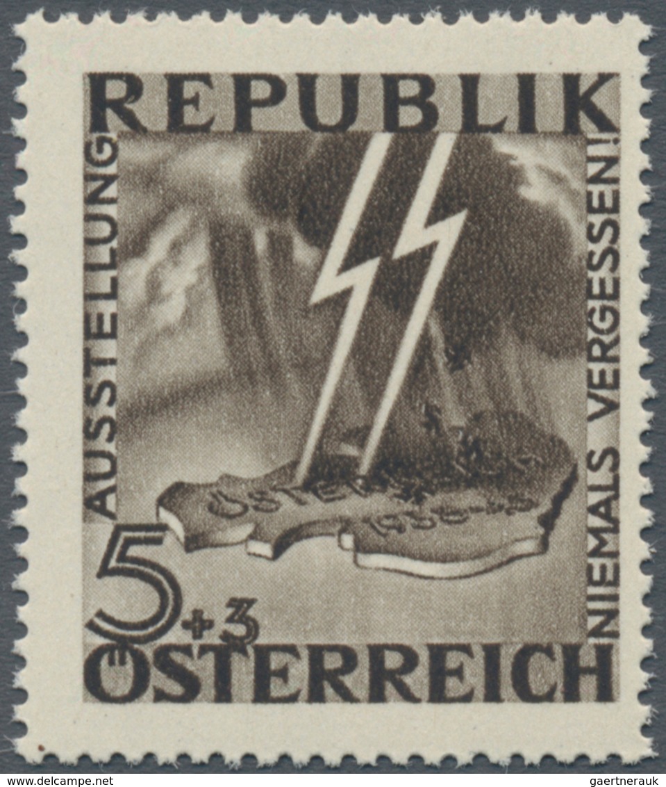 Österreich: 1946, Antifaschistische Austellung "Niemals Vergessen", Die Beiden Unverausgabten Werte - Other & Unclassified