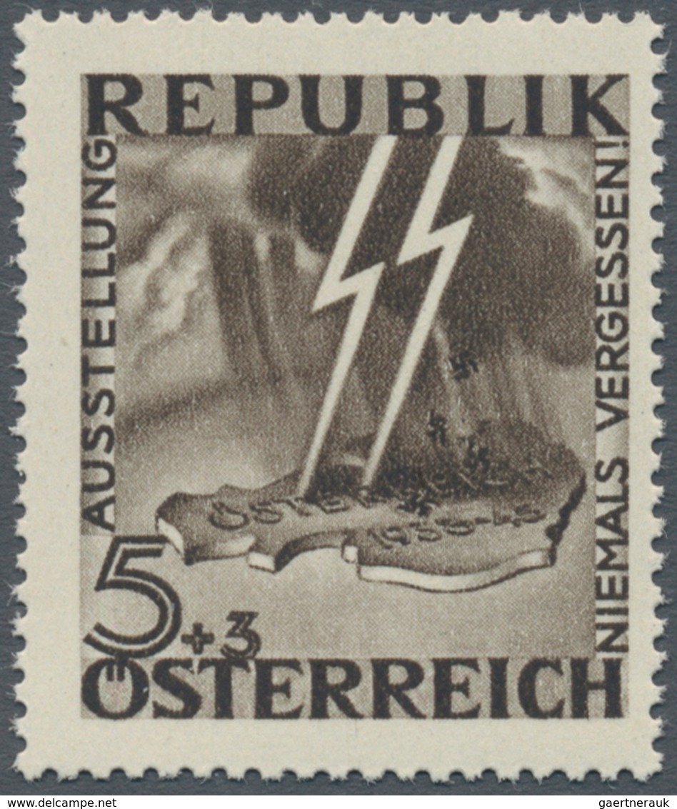 Österreich: 1946, Antifaschistische Austellung "Niemals Vergessen", Die Beiden Unverausgabten Werte - Other & Unclassified