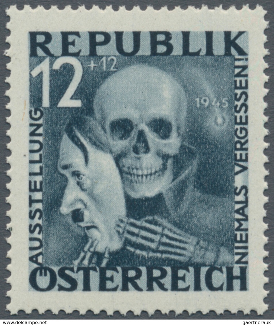 Österreich: 1946, Antifaschistische Austellung "Niemals Vergessen", Die Beiden Unverausgabten Werte - Other & Unclassified