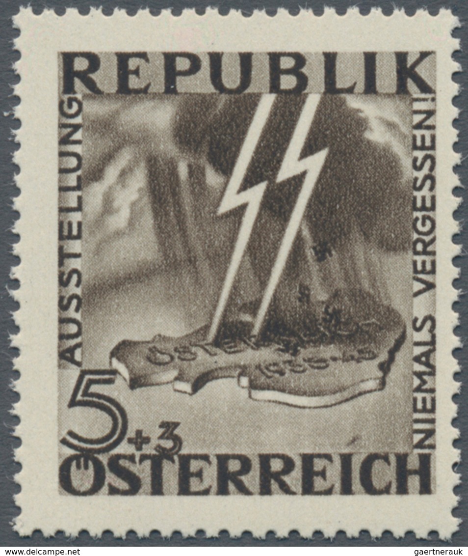 Österreich: 1946, Antifaschistische Austellung "Niemals Vergessen", Die Beiden Unverausgabten Werte - Sonstige & Ohne Zuordnung