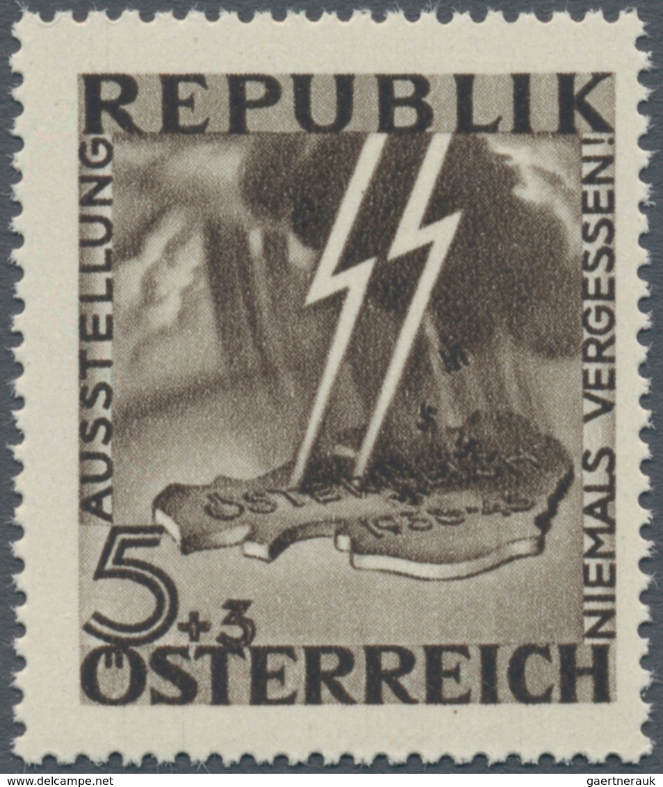 Österreich: 1946, Antifaschistische Austellung "Niemals Vergessen", Die Beiden Unverausgabten Werte - Other & Unclassified