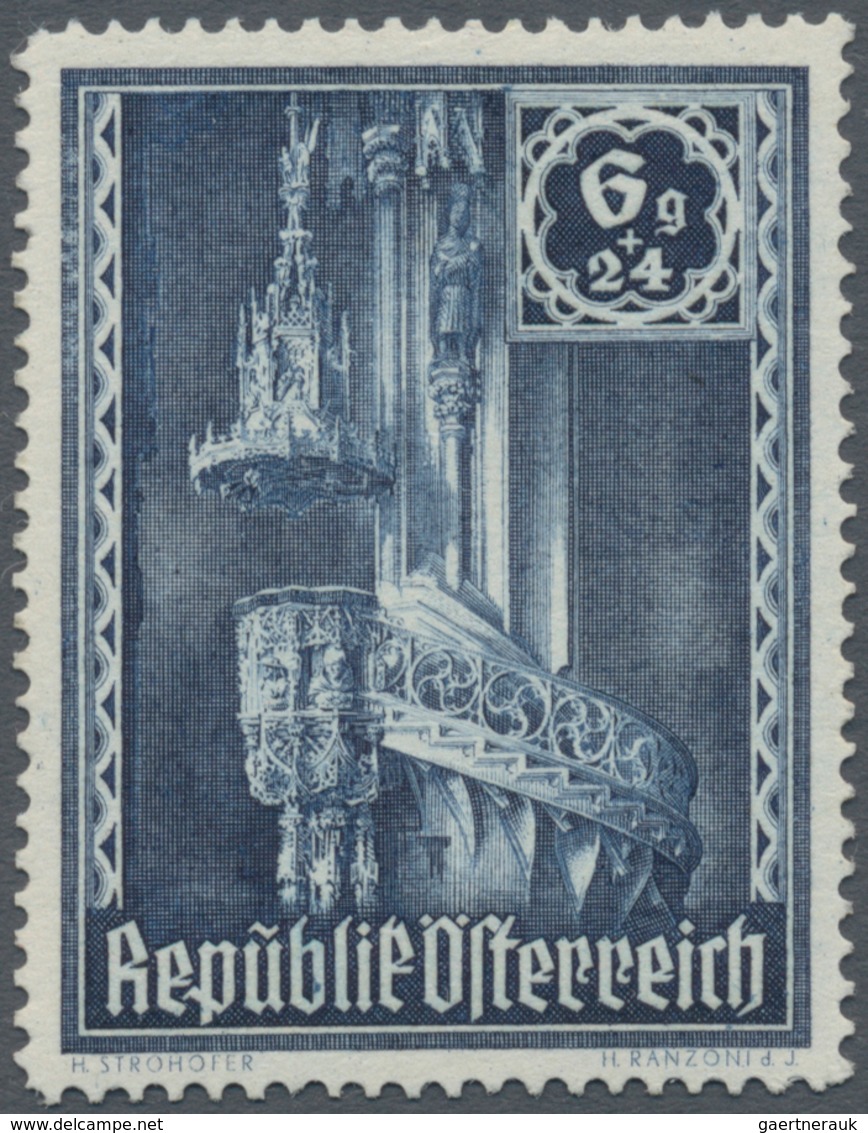 Österreich: 1946, Stephansdom, Komplette Serie Von Zehn Werten Je Als Probedruck In Abweichenden Far - Other & Unclassified