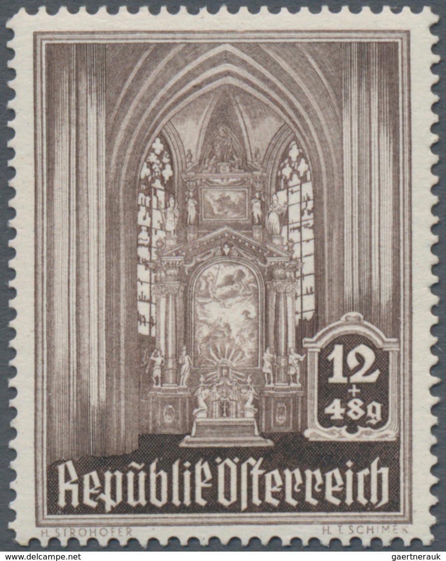 Österreich: 1946, Stephansdom, komplette Serie von zehn Werten je als Probedruck in abweichenden Far