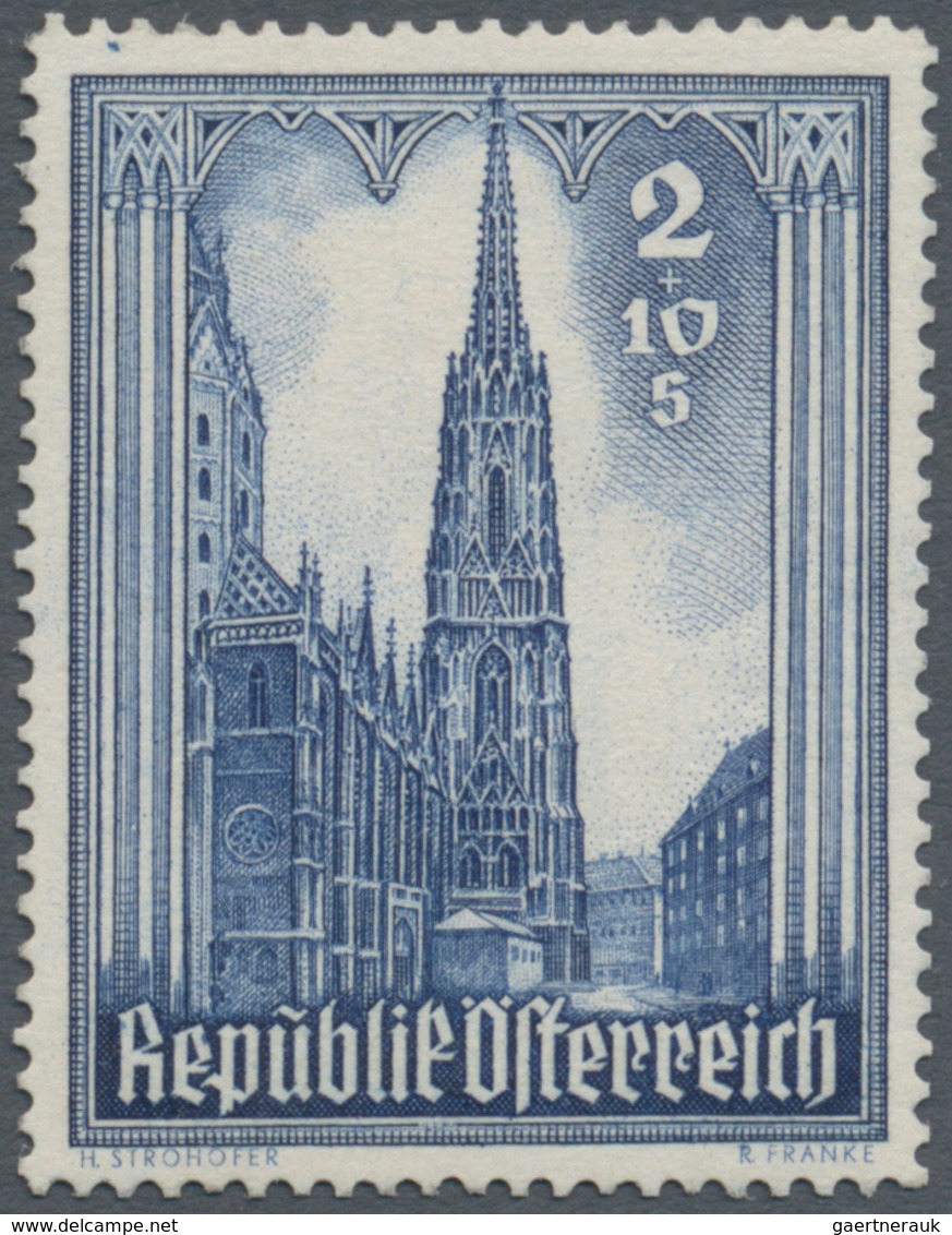 Österreich: 1946, Stephansdom, komplette Serie von zehn Werten je als Probedruck in abweichenden Far